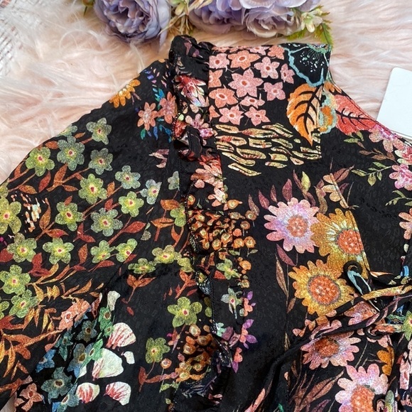 NWT Ted Baker Hendria Floral Mini Dress with Ruffle Details sz 0 - Picture 4 of 16